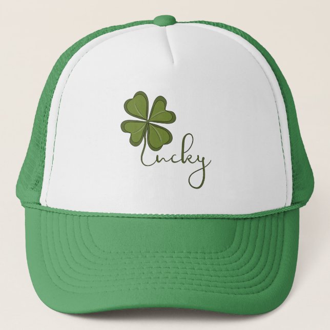 Gorra De Camionero Lucky Four Leaf Clover (Anverso)