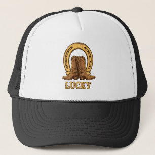 Gorra De Camionero Lucky Horseshoe Cowboy Boots Hat