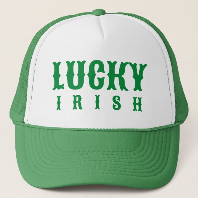 Gorra De Camionero Lucky Irish St. Patric's Day Design (Anverso)