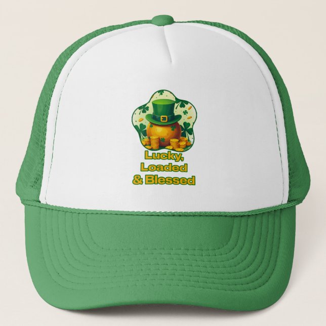 Gorra De Camionero Lucky Loaded Blessed St Patrick’s Day - boné (Anverso)