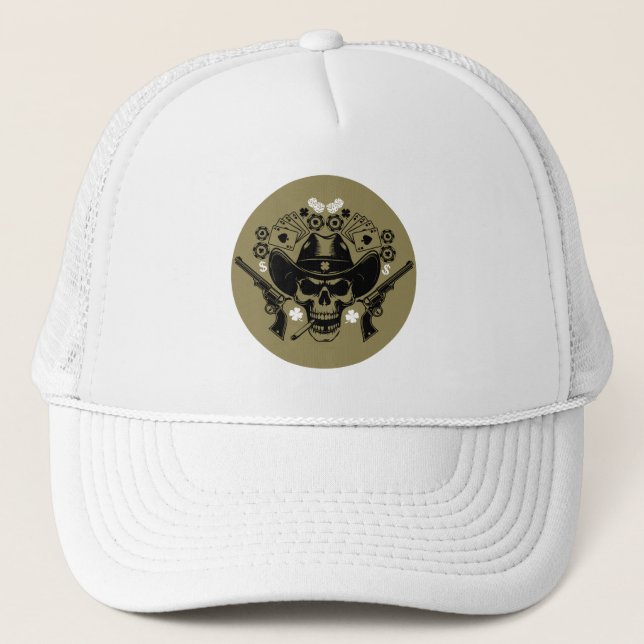 Gorra De Camionero Lucky Poker Skull (Anverso)