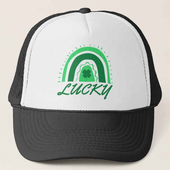 Gorra De Camionero Lucky Shamrock Rainbow (Anverso)