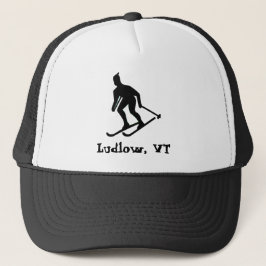 Gorra De Camionero Ludlow, VT Ski (Vermont de montaña verde)