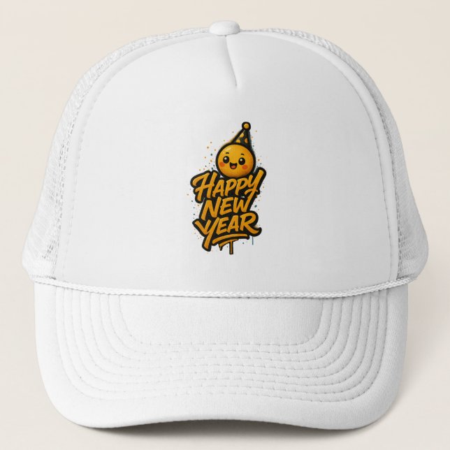 Gorra De Camionero Lujoso graffiti de Año Nuevo Kawaii — Diagonal Cel (Anverso)