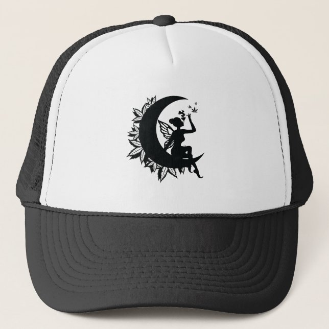 Gorra De Camionero Luna de hadas y tabaco de hojas (Anverso)