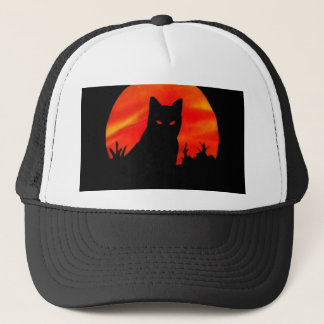 Gorra De Camionero Luna de la cosecha del gatito