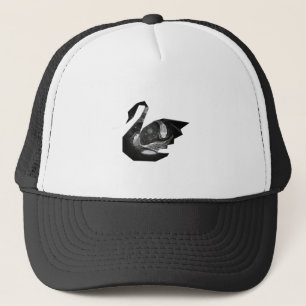 Gorra De Camionero Luna de pez abstracto con cisne de origen