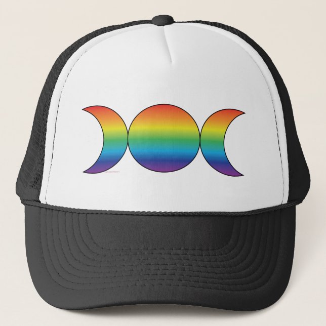 Gorra De Camionero Luna triple del arco iris (Anverso)