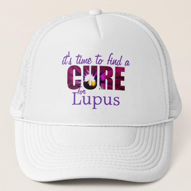 Gorra De Camionero Lupus Awareness Cure / Lilac Purple Personalizado  (Anverso)