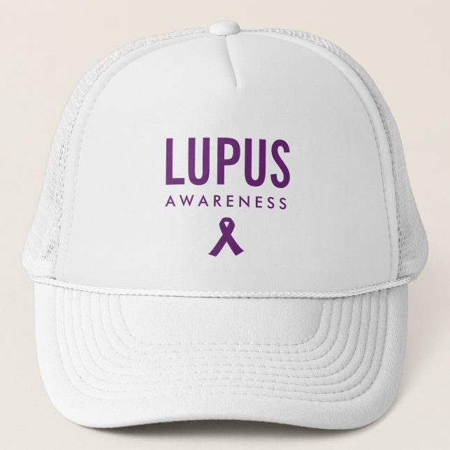 Gorra De Camionero Lupus Awareness Ribbon Purple (Anverso)
