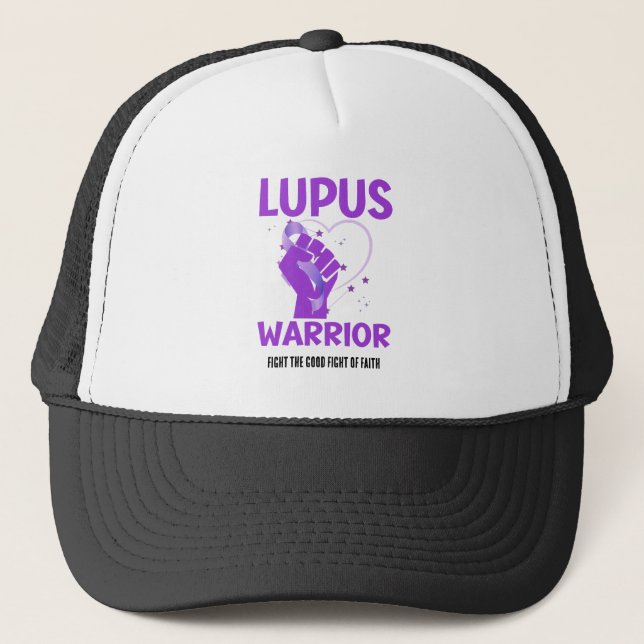 Gorra De Camionero LUPUS WARRIOR Mes de concientización sobre el aume (Anverso)