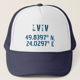 Gorra De Camionero Lviv Ucrania Latitud y longitud angustiada