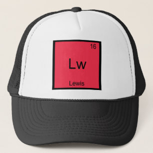 Gorra De Camionero Lw - Símbolo del elemento químico Lewis divertido 