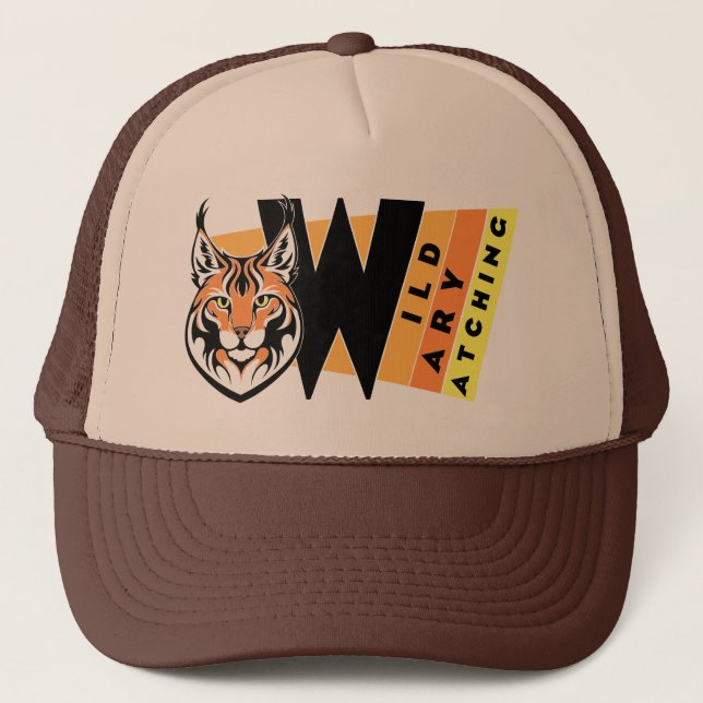 Gorra De Camionero Lynx - Salvaje. Cuidado. Mirando (Anverso)