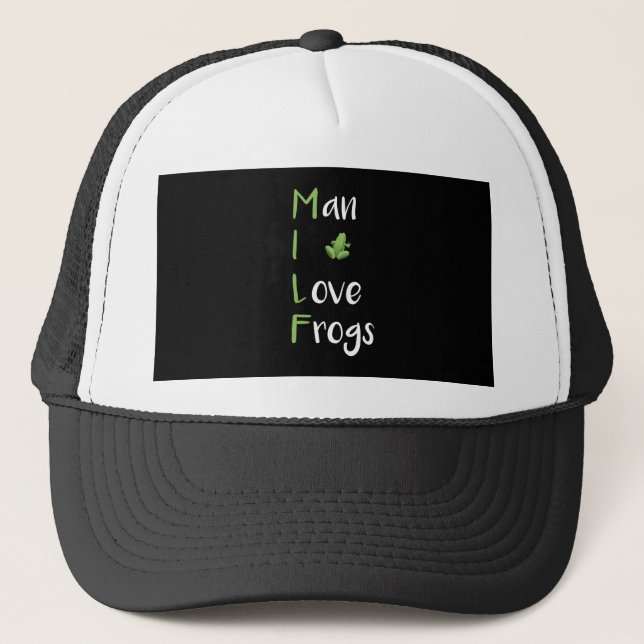 Gorra De Camionero M.I.L.F. - Hombre, me encantan las ranas Vintage F (Anverso)