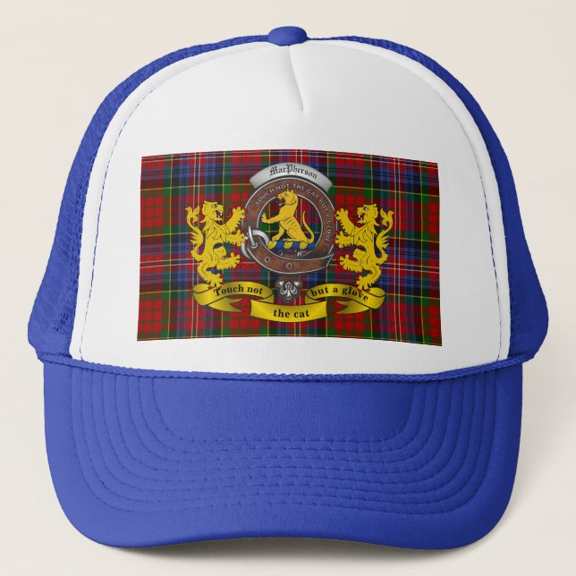 Gorra De Camionero Macpherson Scottish Tartán & Badge Trucker Hat (Anverso)