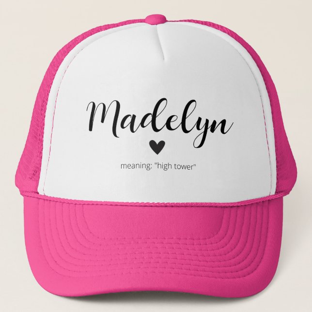 Gorra De Camionero Madelyn Name Meaning Minimal Modern Text Girls Cap (Anverso)