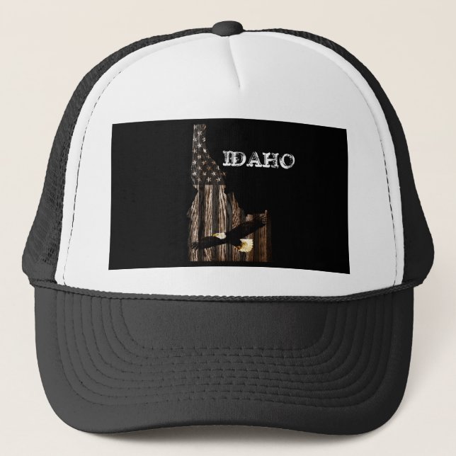 GORRA DE CAMIONERO MADERA BALD EAGLE BURNT - IDAHO PATRIOT BLK (Anverso)