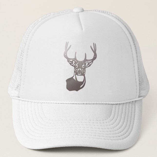 Gorra De Camionero Madera: Deer de cola blanca (Anverso)