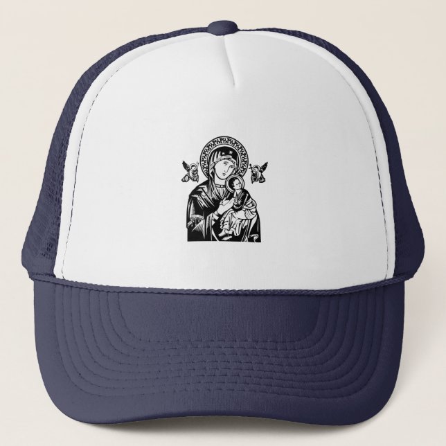 Gorra De Camionero Madre de la ayuda perpetua (Anverso)