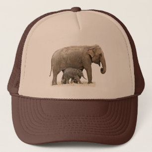 Gorra De Camionero Madre e hijo elefante