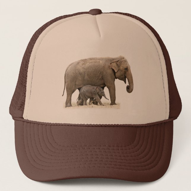 Gorra De Camionero Madre e hijo elefante (Anverso)
