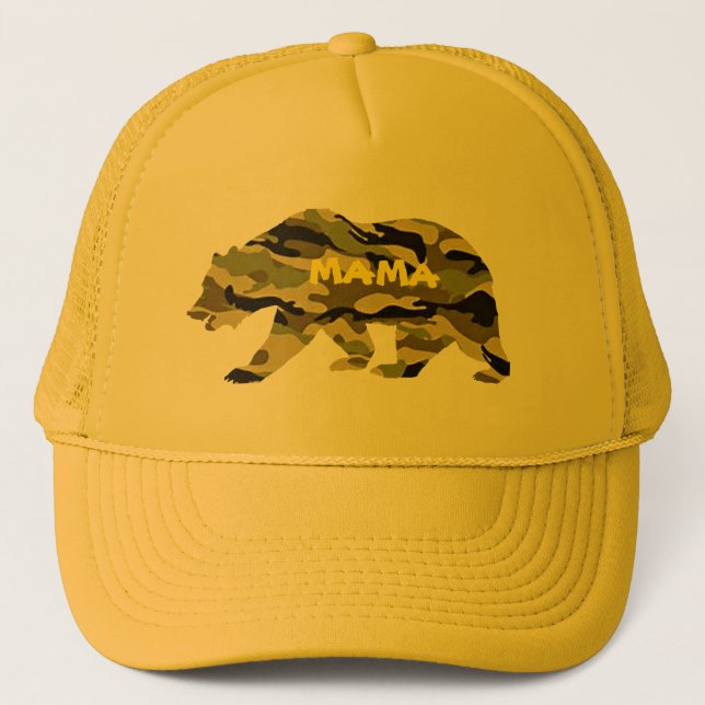 Gorra De Camionero Madre militar MAMA Bear Camo Béisbol (Anverso)