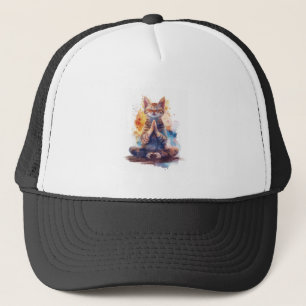 Gorra De Camionero Maestro de Yoga de Gatos