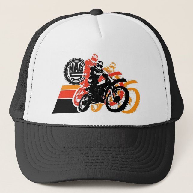 Gorra De Camionero Mag 5 - Amarillo, naranja, ataque negro (Anverso)