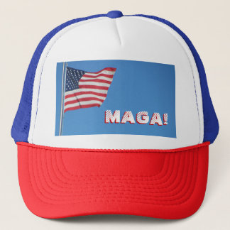 Gorra De Camionero ¡MAGA! Bandera americana