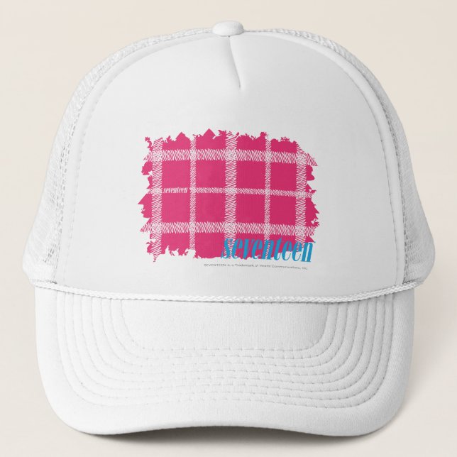 Gorra De Camionero Magenta 4 de la tela escocesa (Anverso)