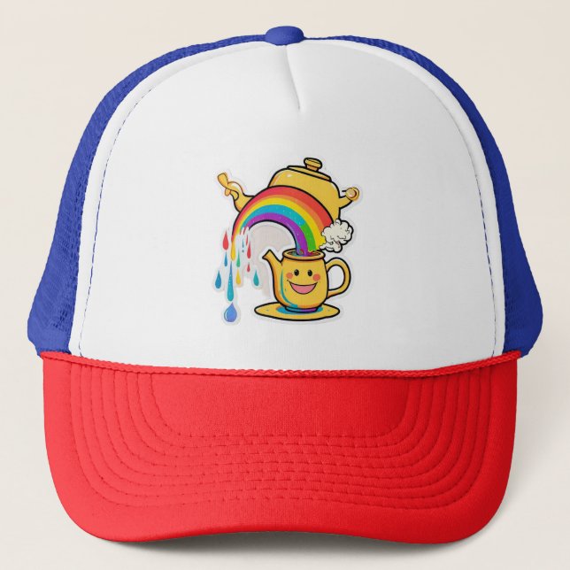 Gorra De Camionero "Mágica de Tetera y Arcoiris" (Anverso)