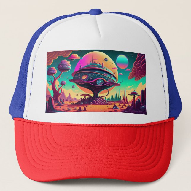 Gorra De Camionero Magico espacio psicodélico (Anverso)