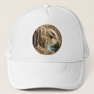 Gorra De Camionero Magnífico Águila Con Vistas Al Lago Serene