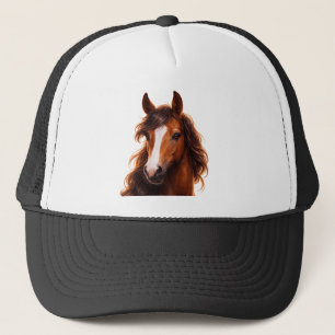 Gorra De Camionero Magnífico caballo marrón con estrella blanca