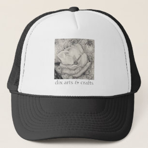 Gorra De Camionero magnolia de tocino, flores, tela, algodón y mano