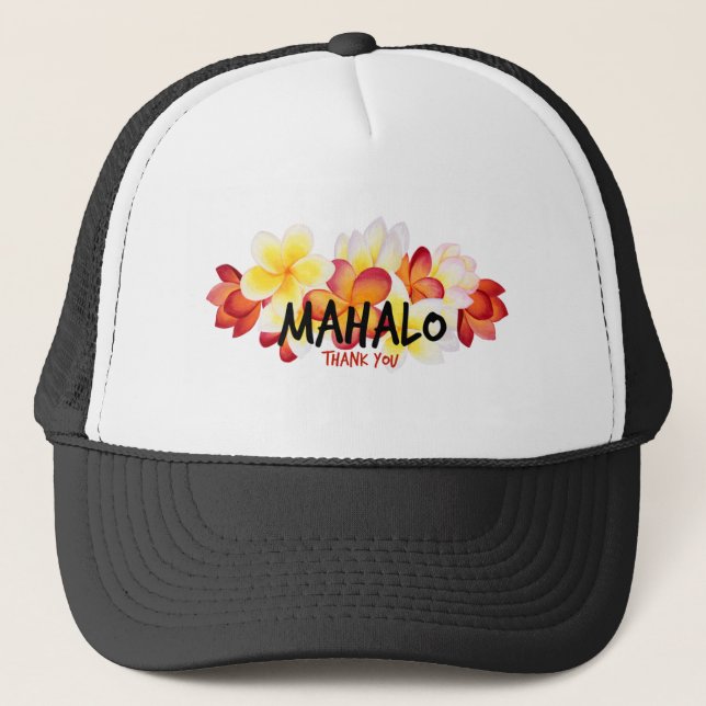Gorra De Camionero Mahalo Plumeria (Anverso)