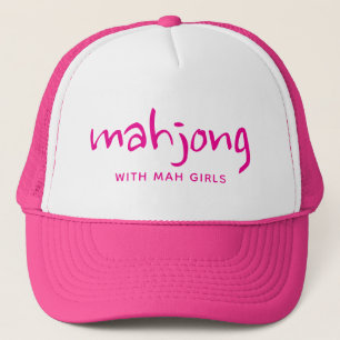 Gorra De Camionero Mahjong Rosa Caliente con Mah Girls