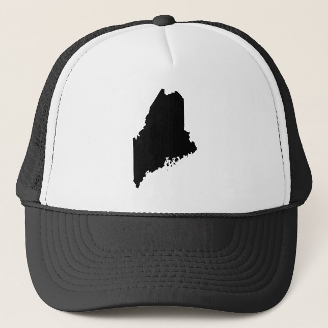 Gorra De Camionero Maine en blanco y negro (Anverso)