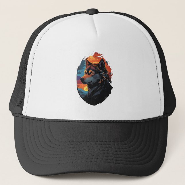 Gorra De Camionero Majestic Husky contra la mirada de la serenidad de (Anverso)