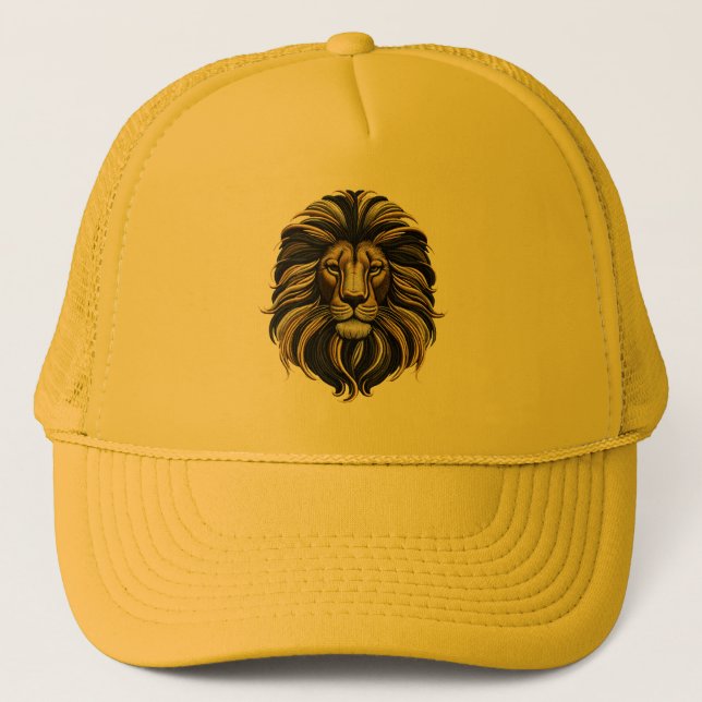 Gorra De Camionero Majestic Mane Lion Embroidery Design (Anverso)