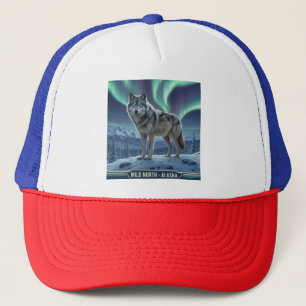 Gorra De Camionero Majestic Wolf 🌌 ❄️ Arte de vida silvestre de la