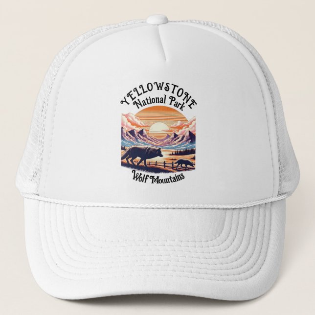Gorra De Camionero Majestuoso Emblema del Parque Nacional Yellowstone (Anverso)