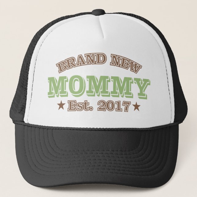 Gorra De Camionero Mamá a estrenar Est. 2017 (verde) (Anverso)