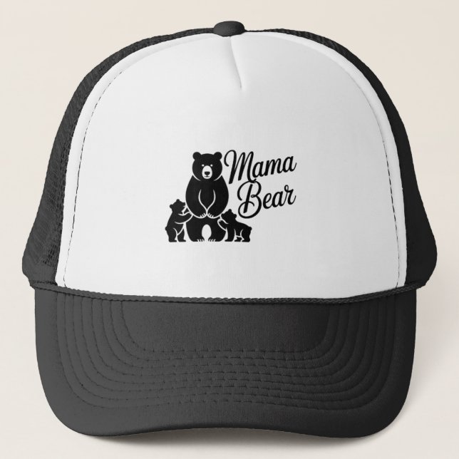 Gorra De Camionero Mama Bear with Cubs Cute Family Bear (Anverso)