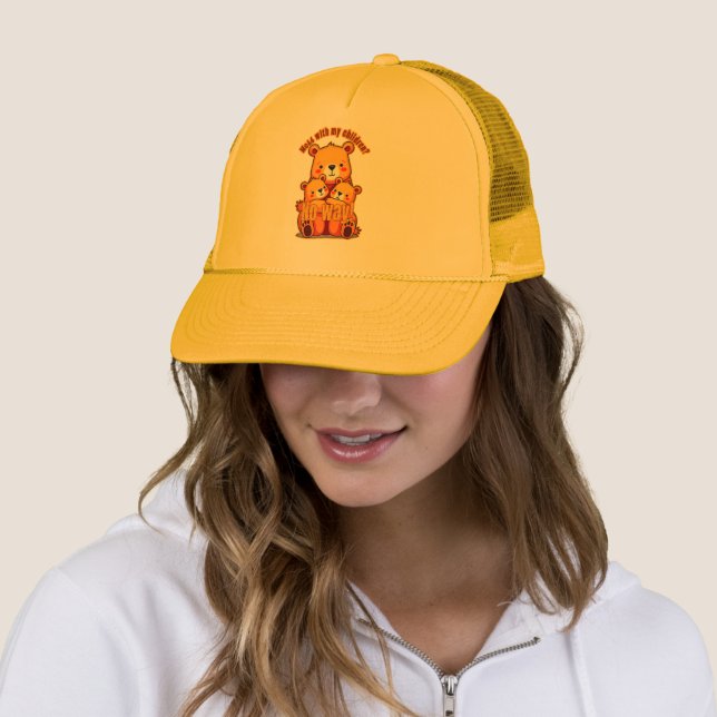 Gorra De Camionero Mama Bear with My Cubs – Cute Family Bear Art (In situ)