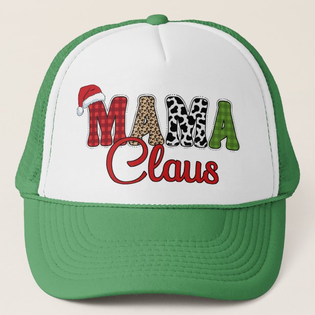 Gorra De Camionero Mama Claus Plaid Pattern-60096 (Anverso)