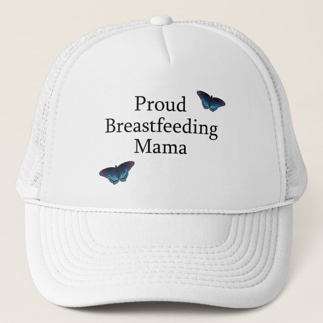 Gorra De Camionero Mamá de amamantamiento orgullosa Blue Butterflies (Anverso)