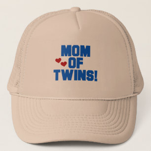 Gorra De Camionero Mamá de camisetas de texto y regalos gemelos-azule