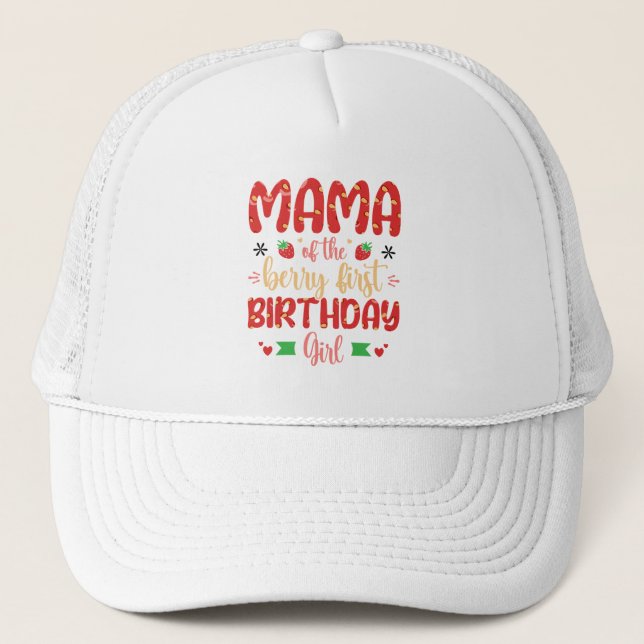 Gorra De Camionero Mamá Del Berry Birthday Sweet Mom Strawberries (Anverso)